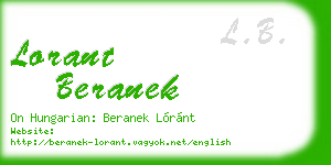 lorant beranek business card