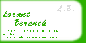 lorant beranek business card